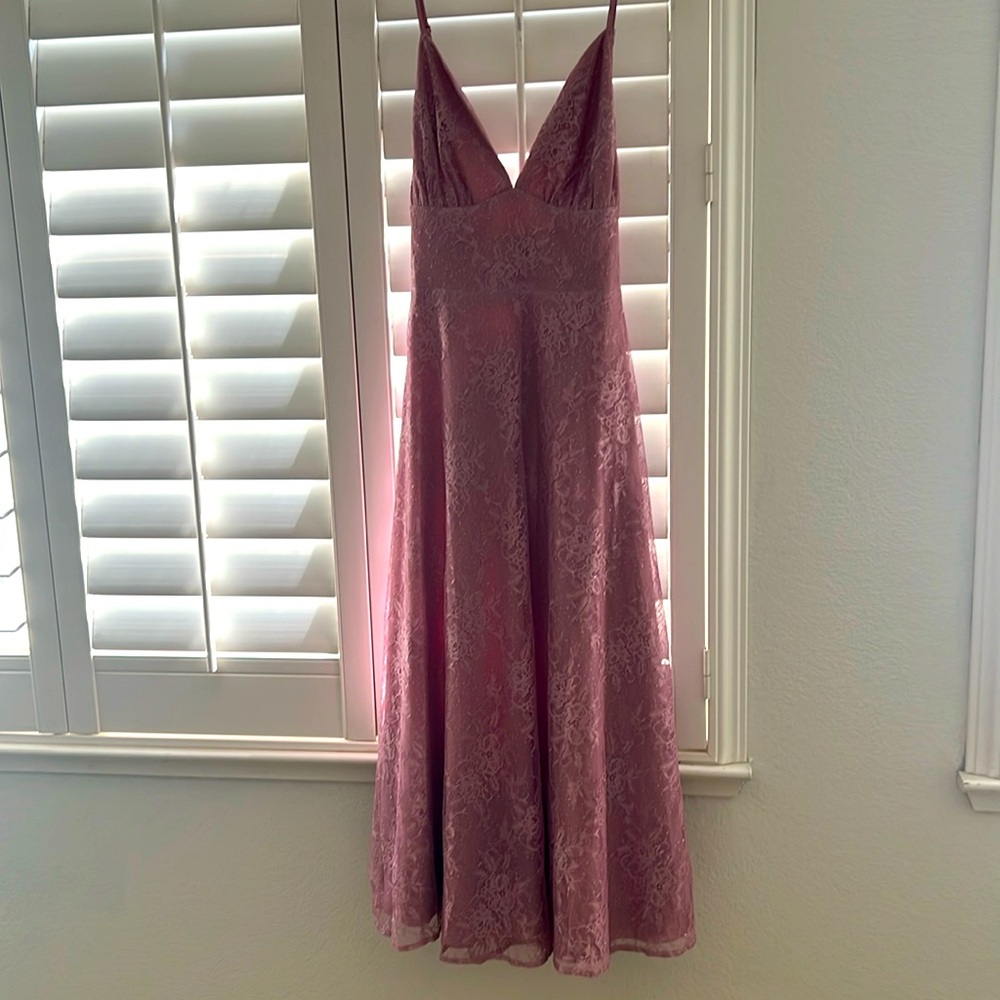 Lulus lace overlay soft dusty pink color